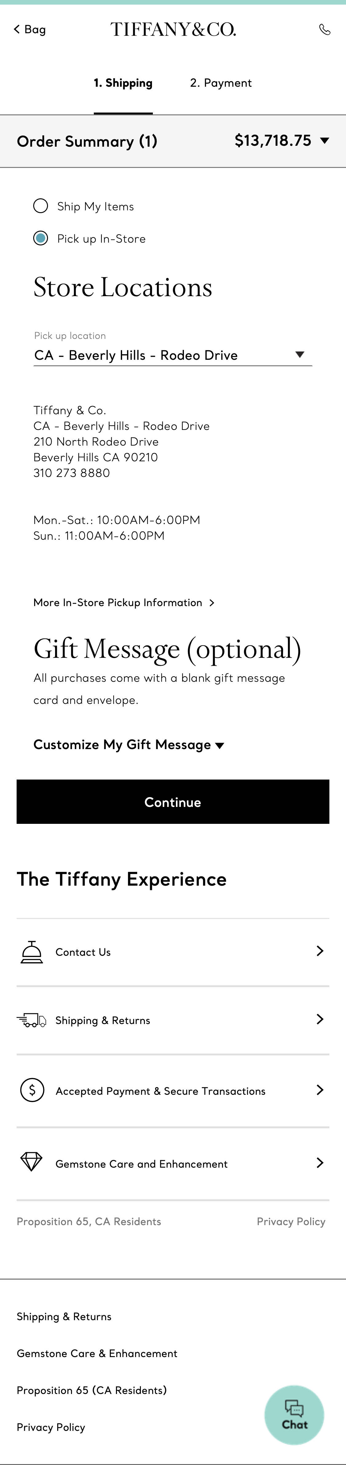 Mobile screenshot of Tiffany