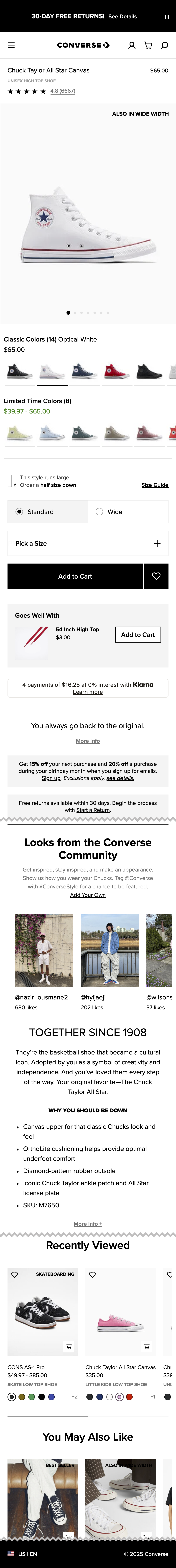 Mobile screenshot of Converse