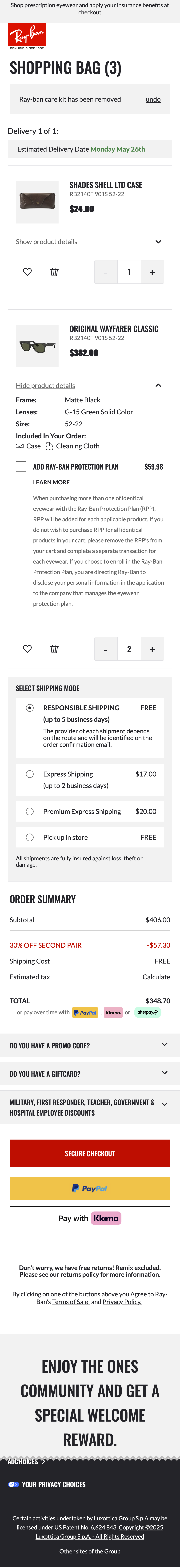 Mobile screenshot of Ray-Ban