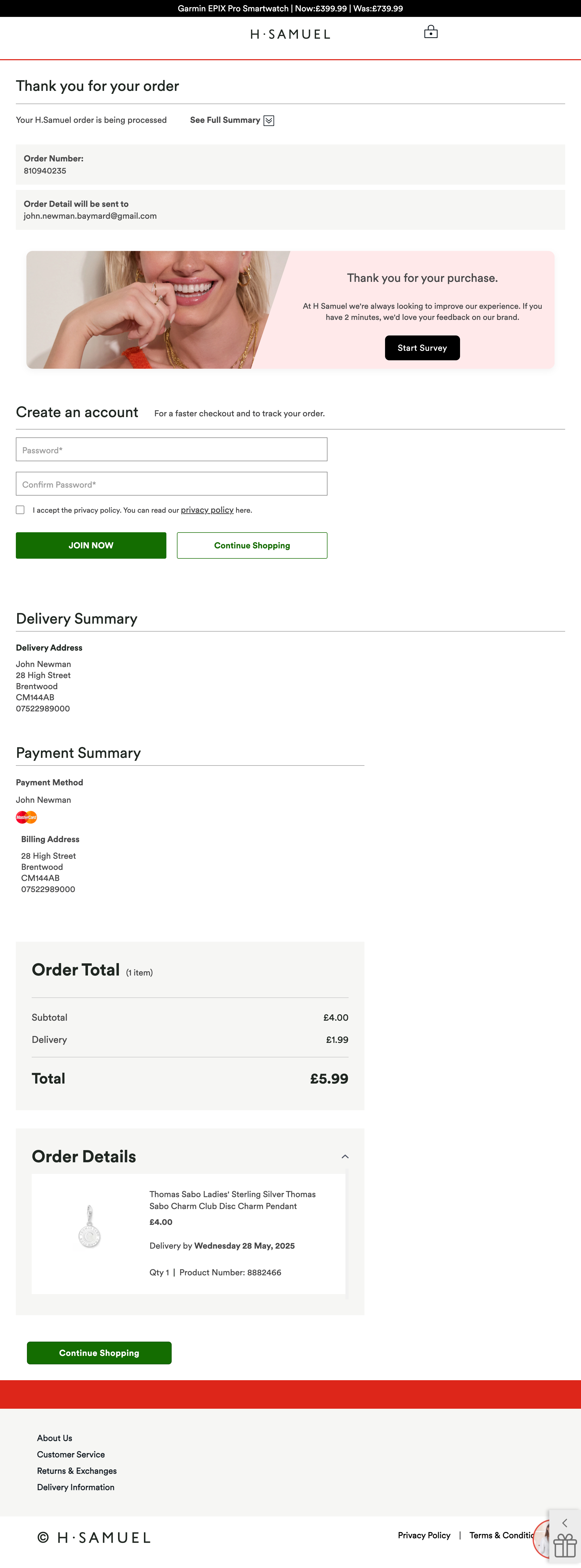 Desktop screenshot of H. Samuel