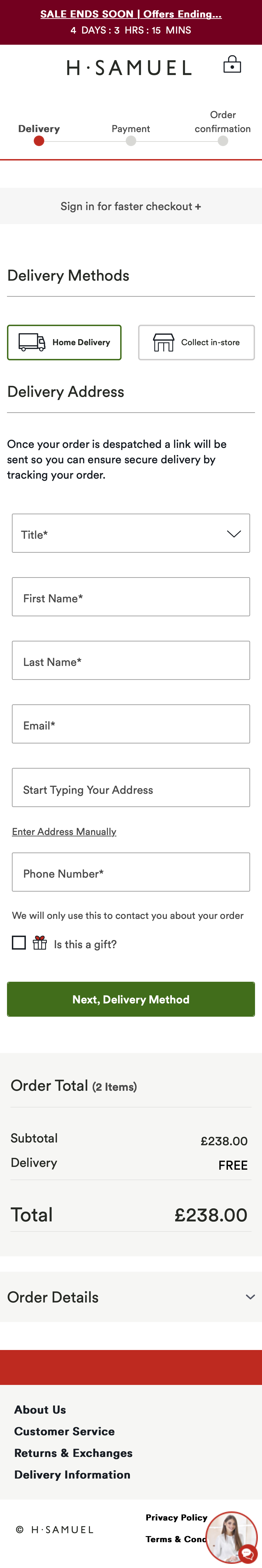 Mobile screenshot of H. Samuel