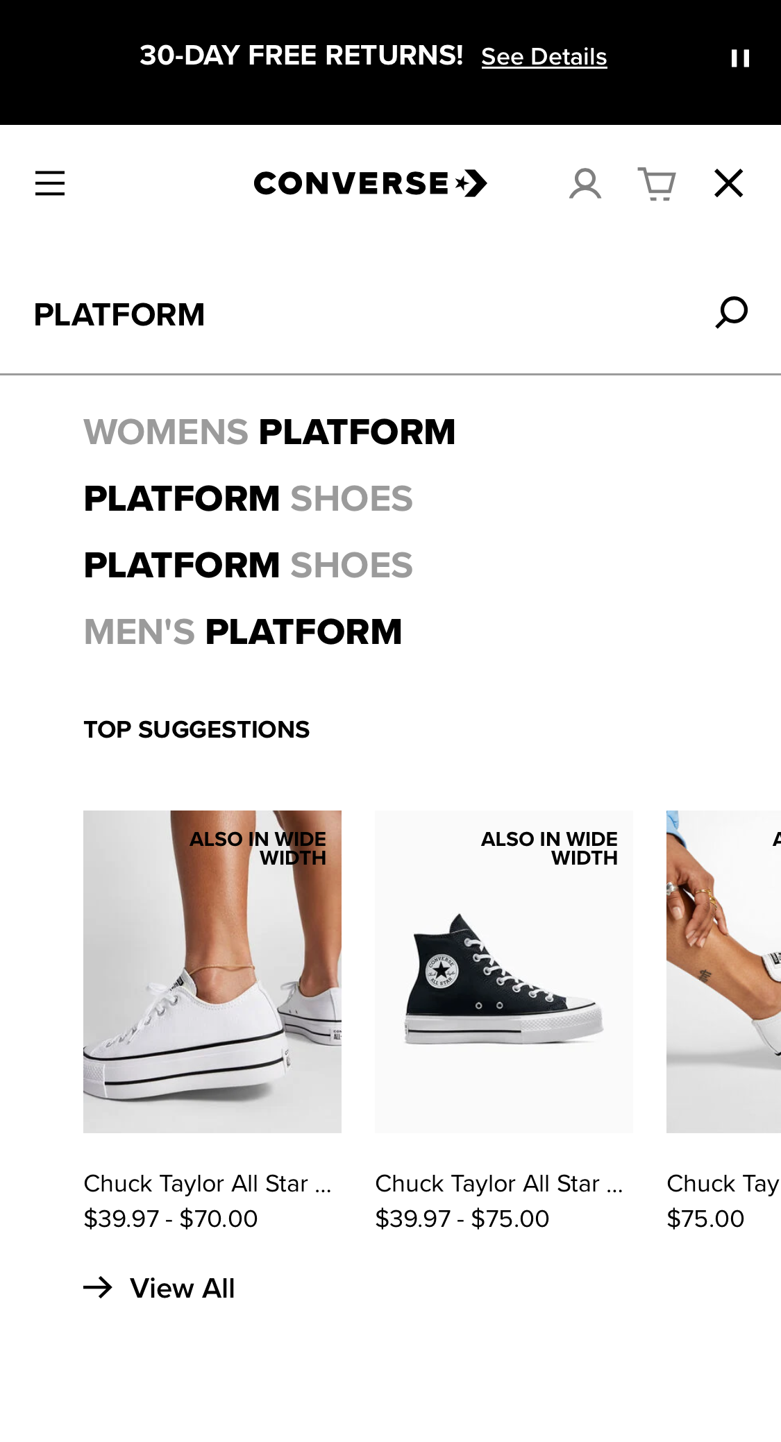 Mobile screenshot of Converse