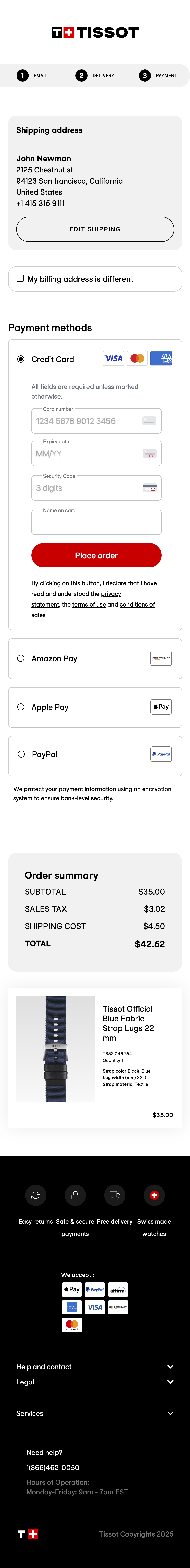 Mobile screenshot of Tissot