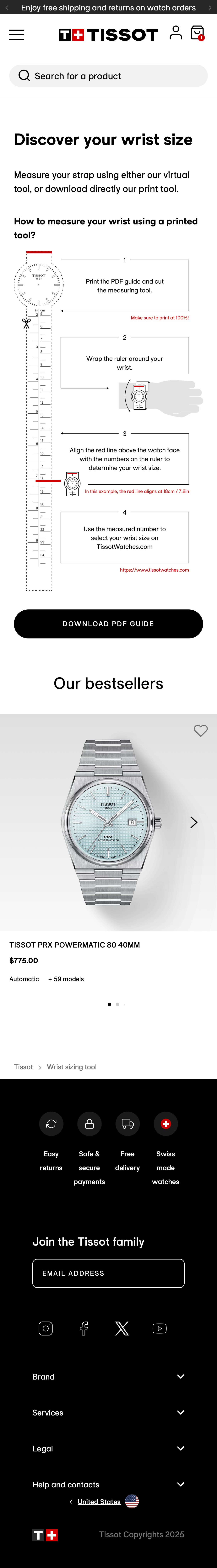 Mobile screenshot of Tissot