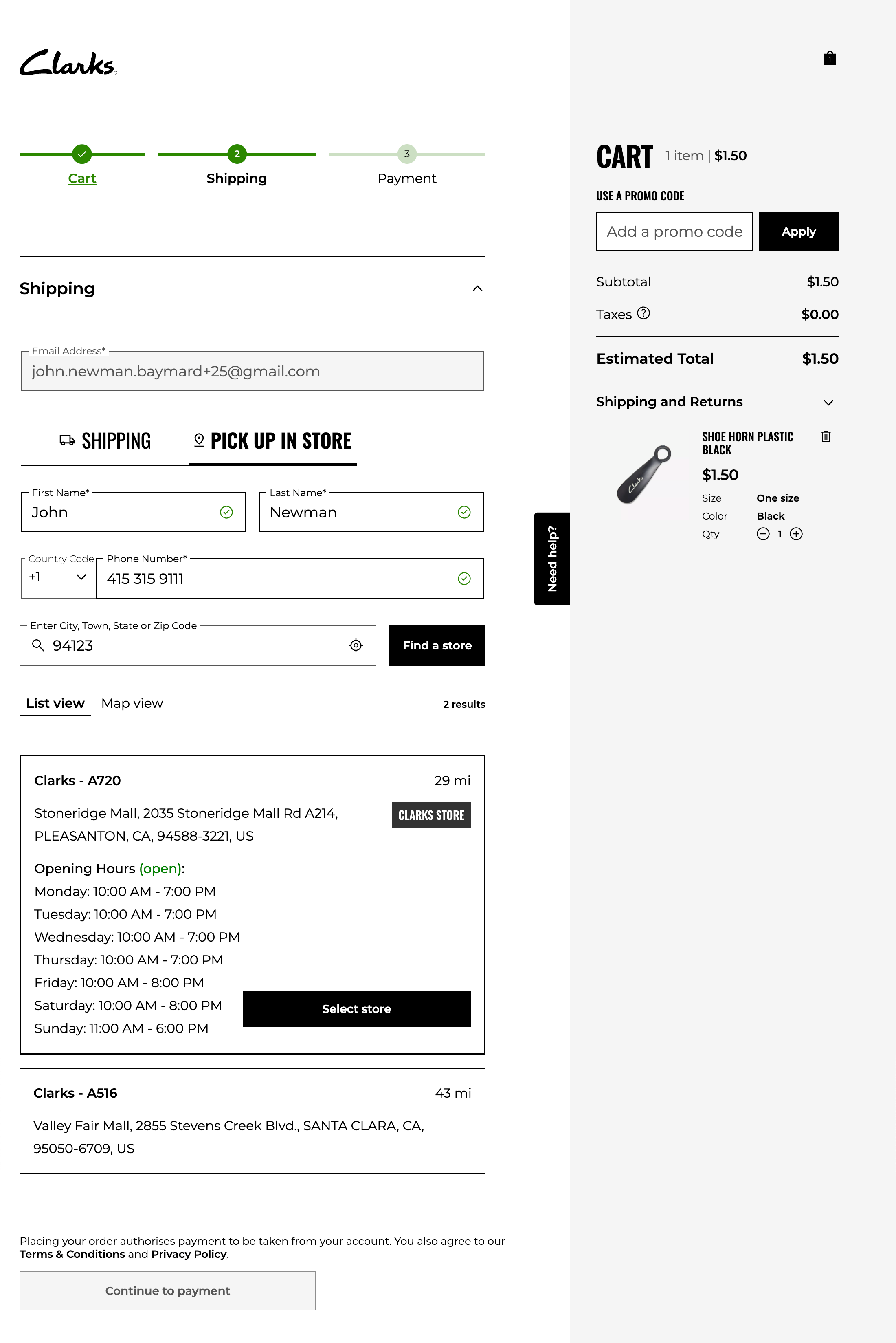 Desktop screenshot of Clarks