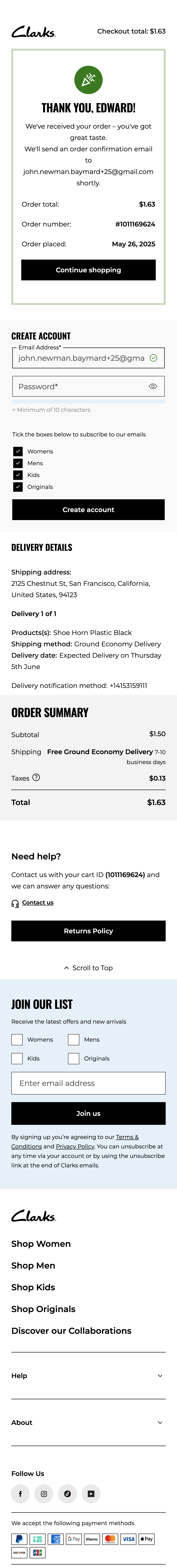 Mobile screenshot of Clarks