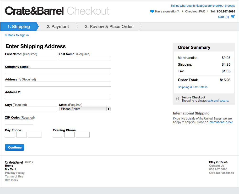 Desktop screenshot of Crate & Barrel