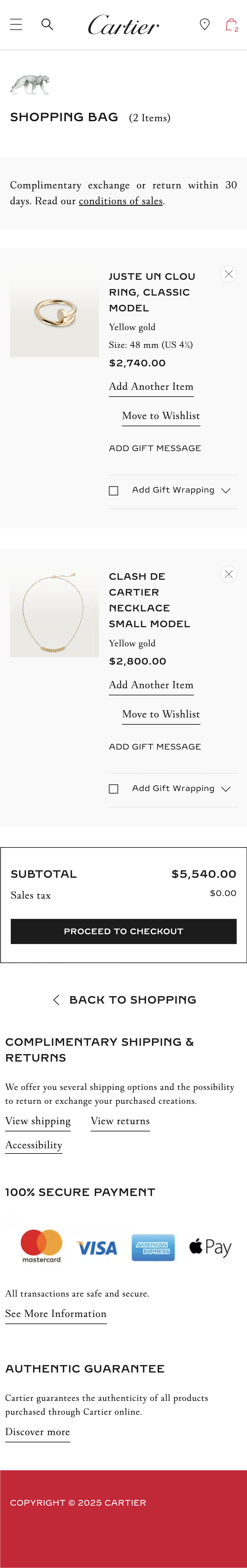 Mobile screenshot of Cartier