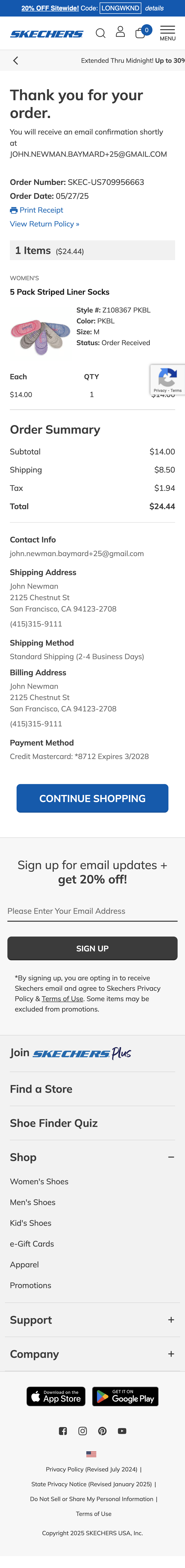 Mobile screenshot of Skechers