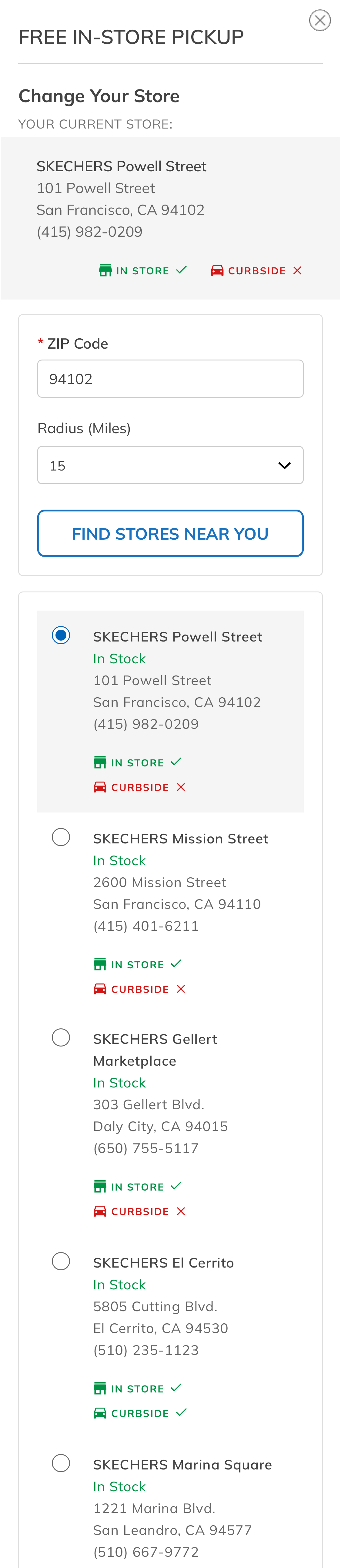 Mobile screenshot of Skechers
