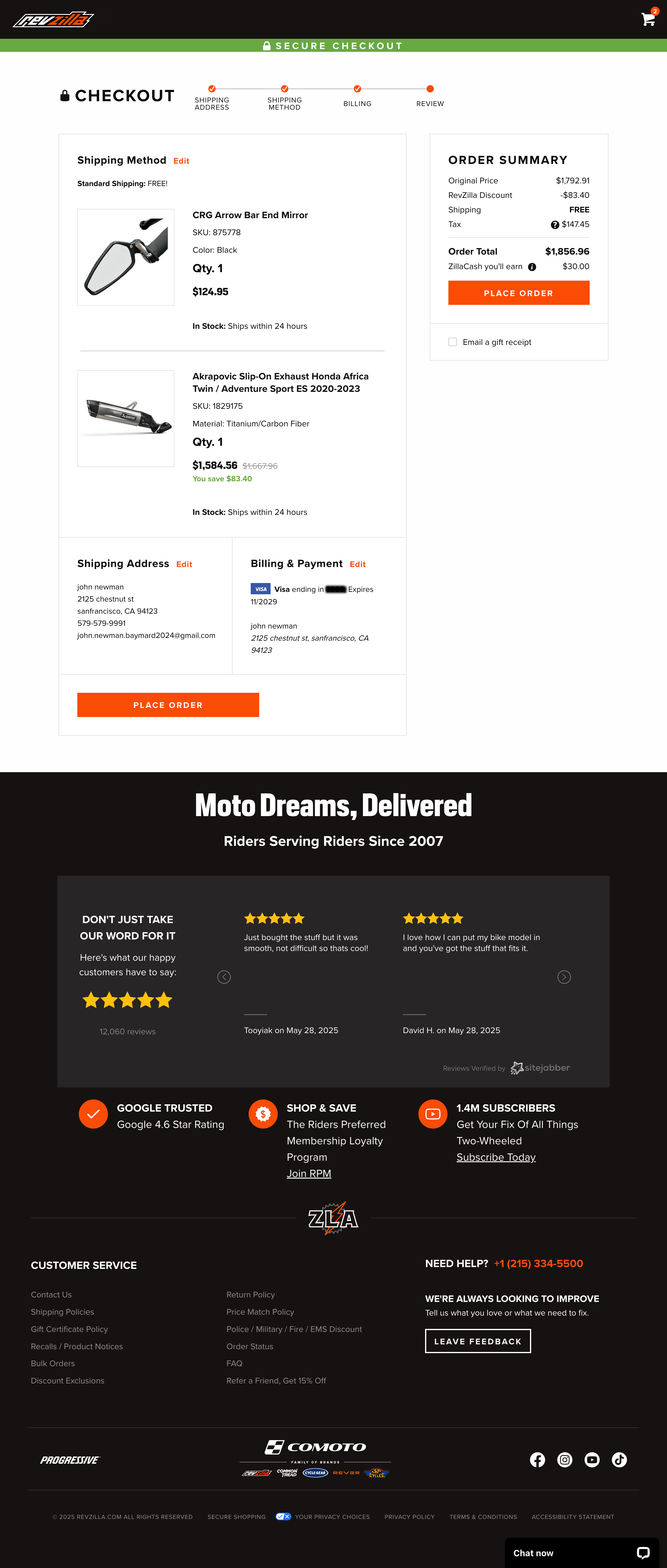 Desktop screenshot of RevZilla