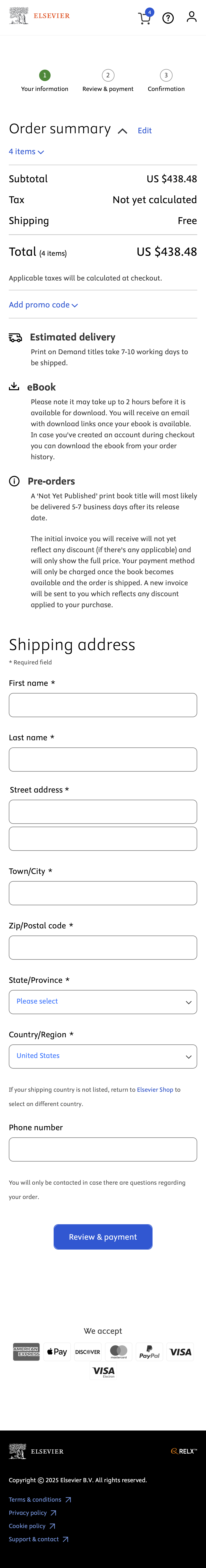 Mobile screenshot of Elsevier