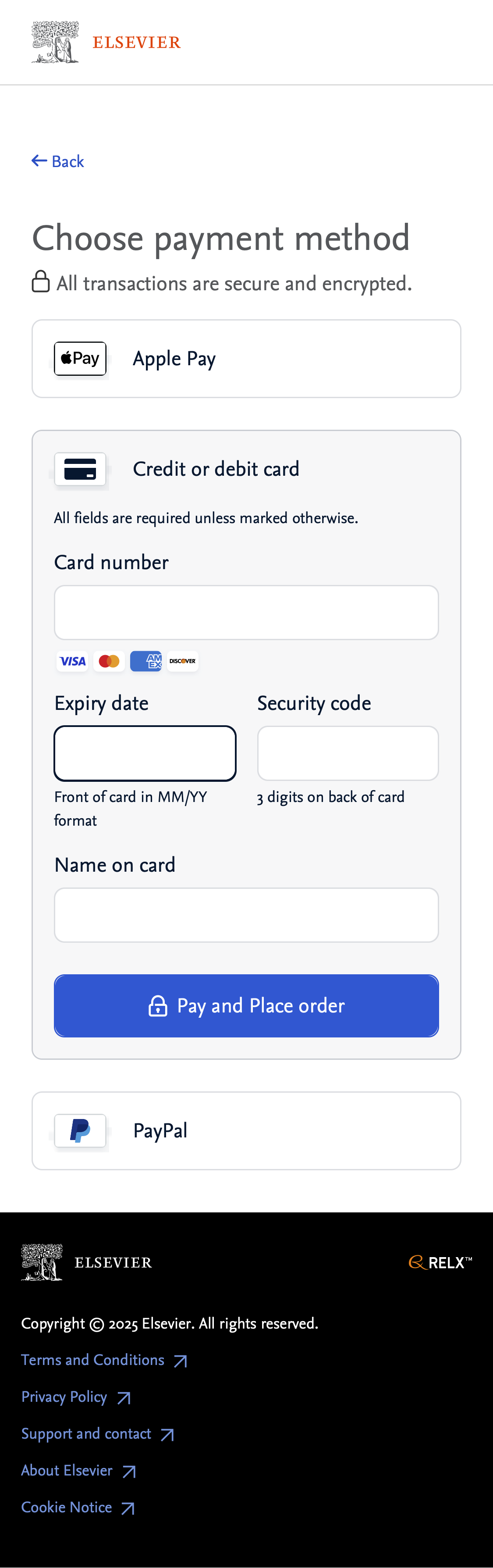 Mobile screenshot of Elsevier