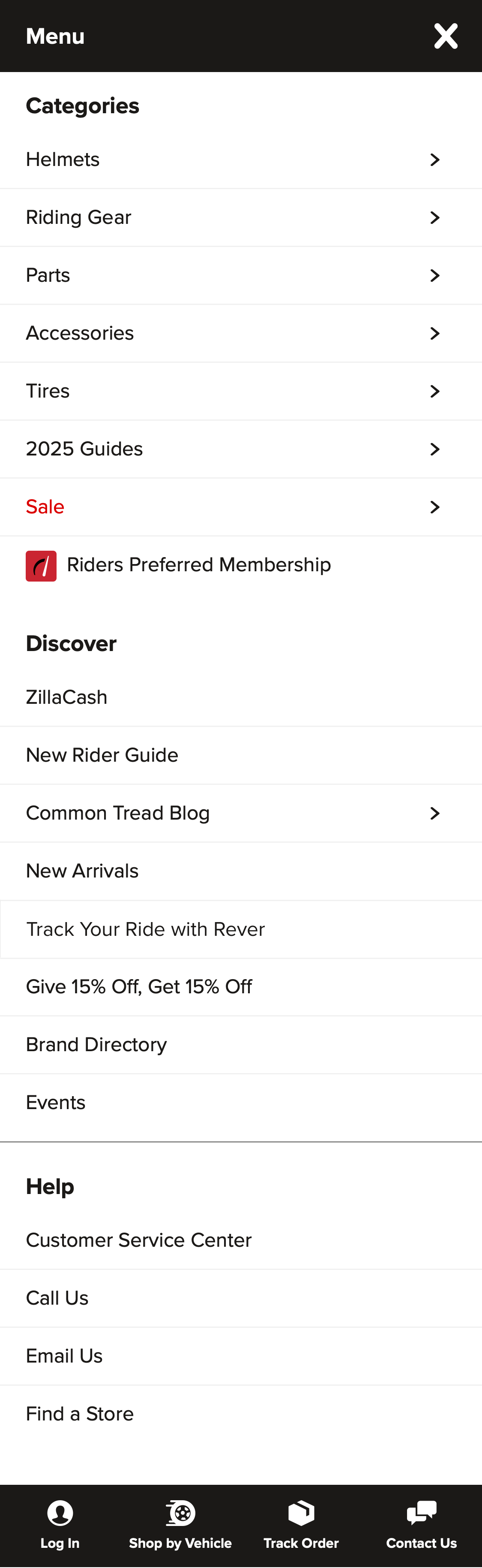 Mobile screenshot of RevZilla