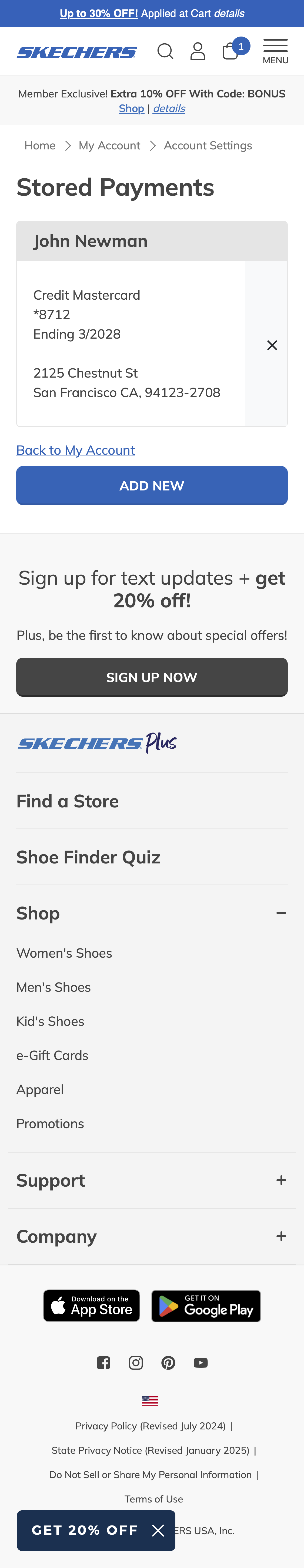 Mobile screenshot of Skechers