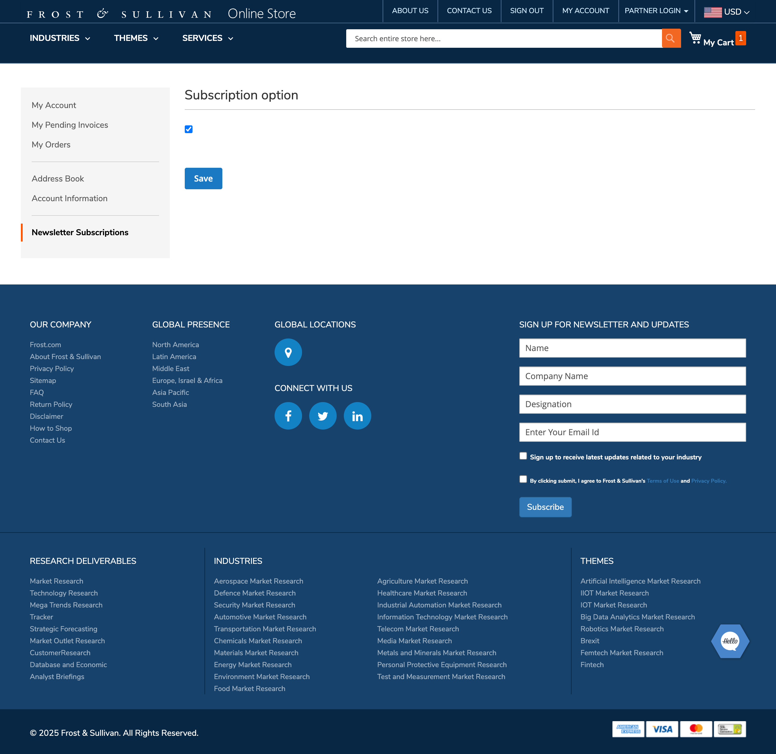 Desktop screenshot of Frost &amp; Sullivan
