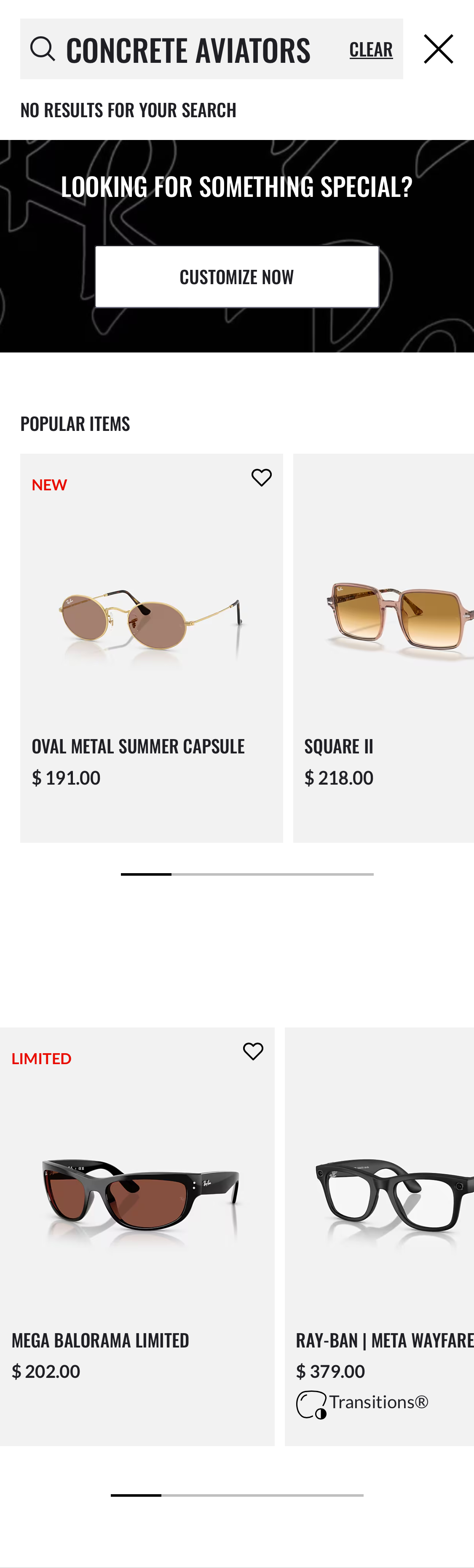 Mobile screenshot of Ray-Ban