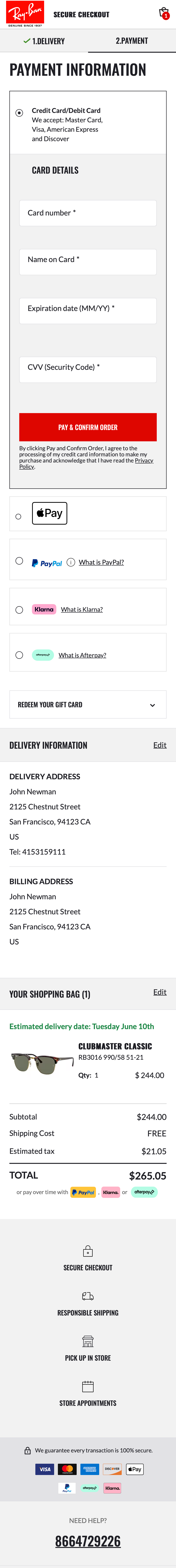 Mobile screenshot of Ray-Ban