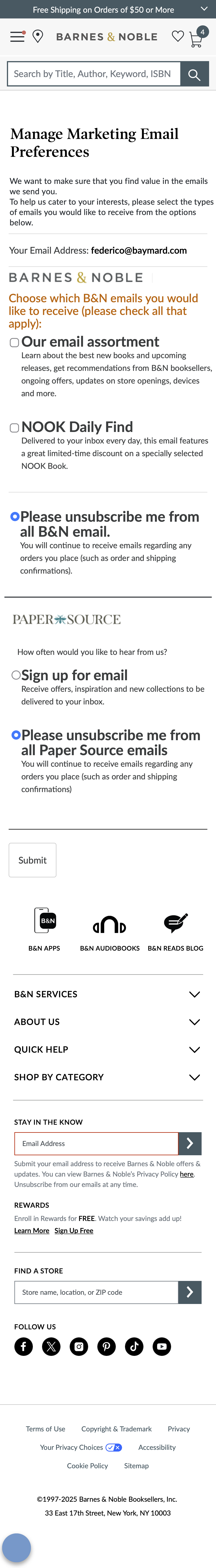 Mobile screenshot of Barnes &amp; Noble