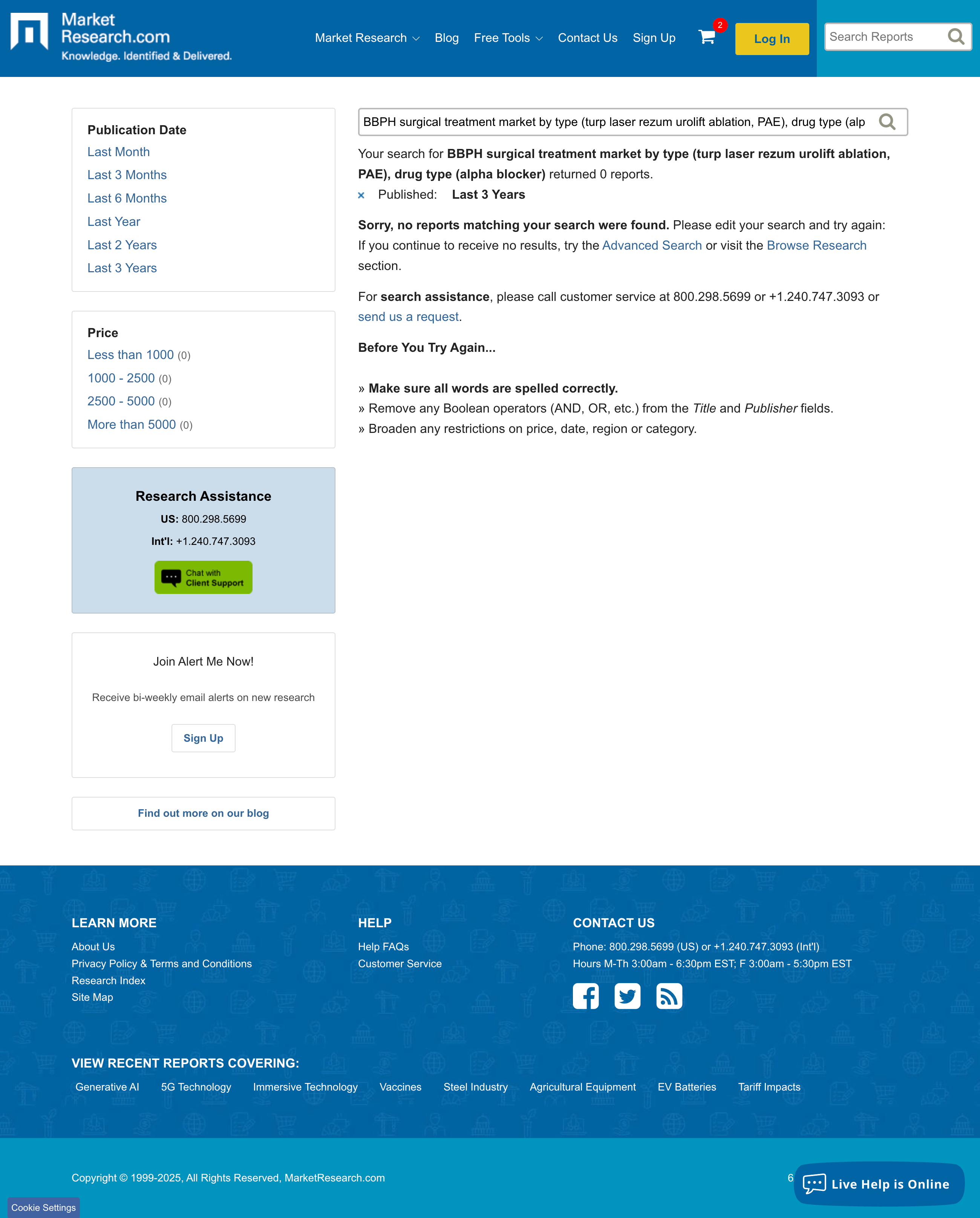 Desktop screenshot of Market Research