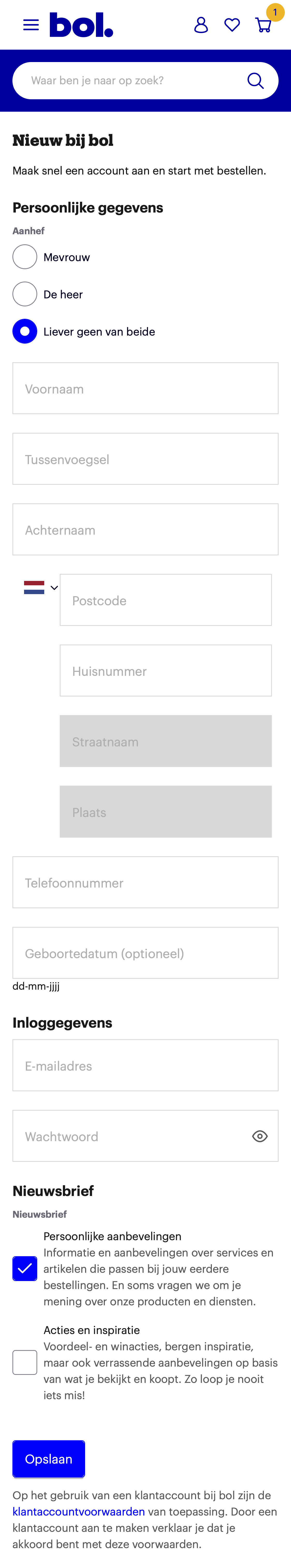 Mobile screenshot of bol