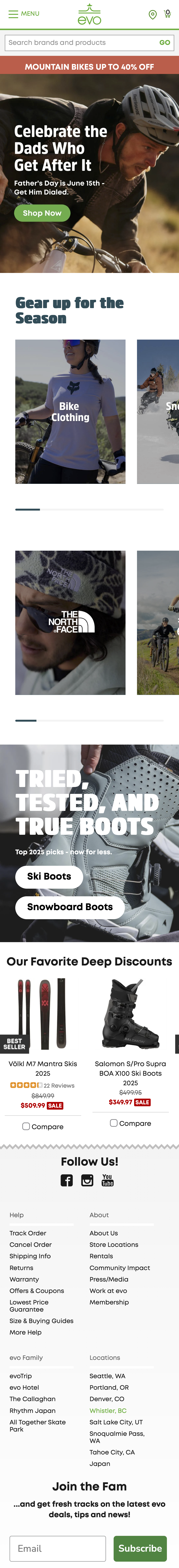 Mobile screenshot of Evo