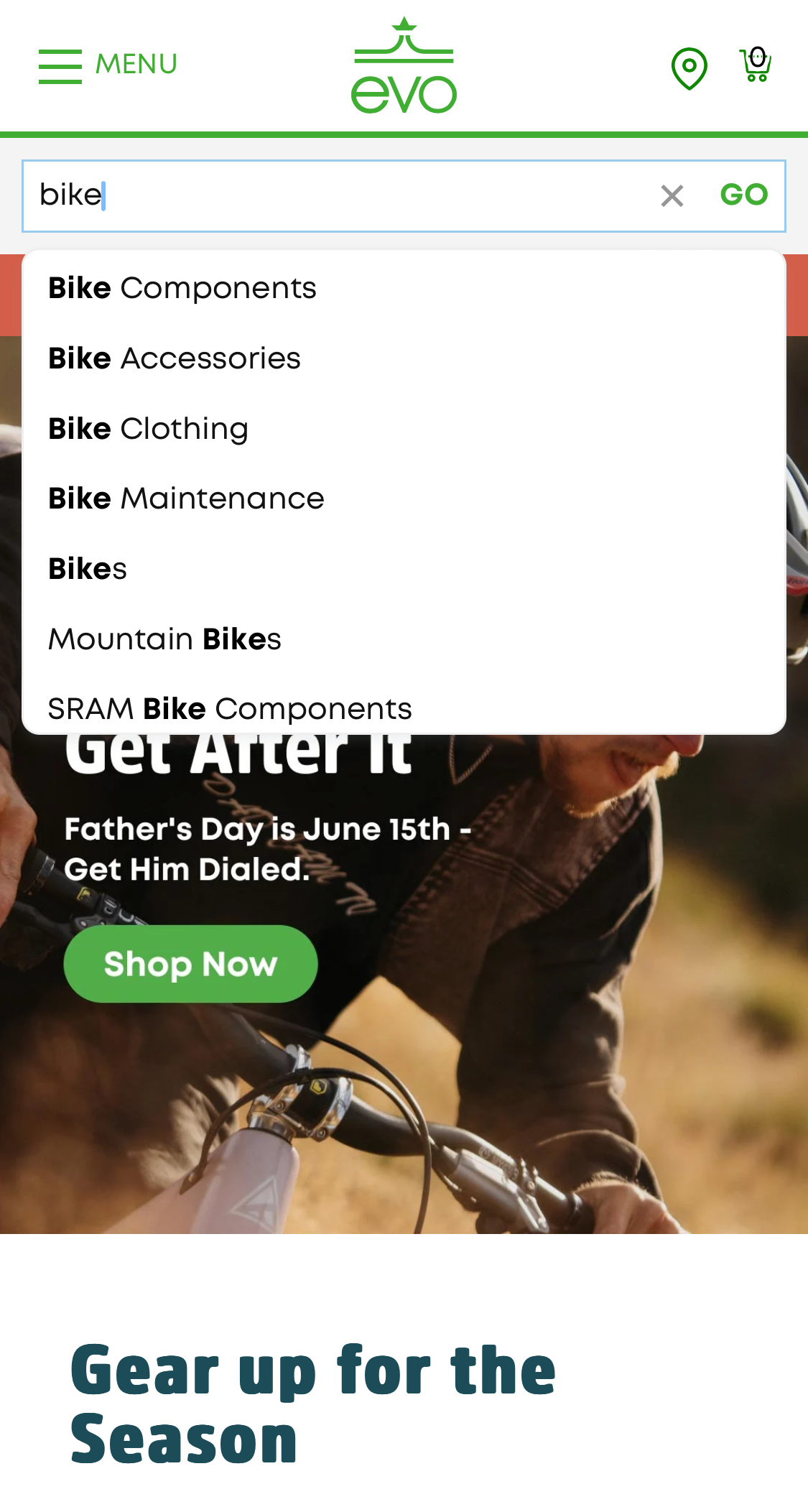 Mobile screenshot of Evo