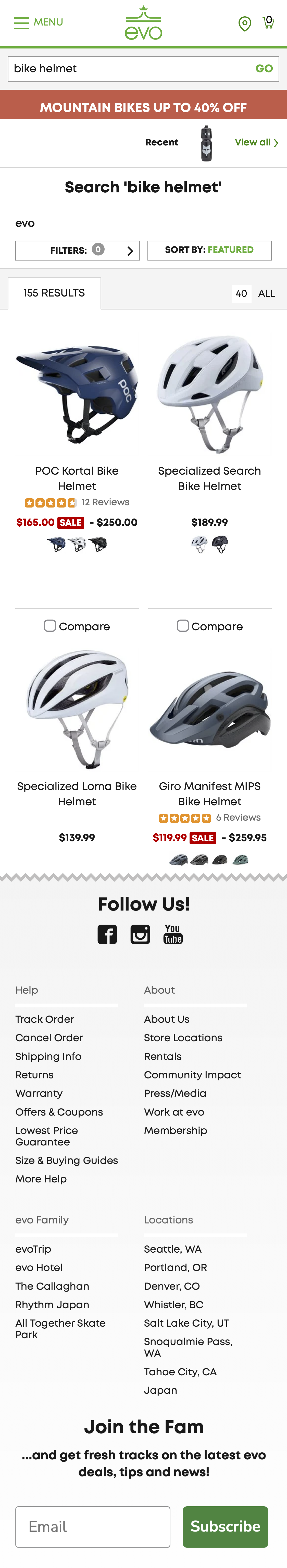 Mobile screenshot of Evo