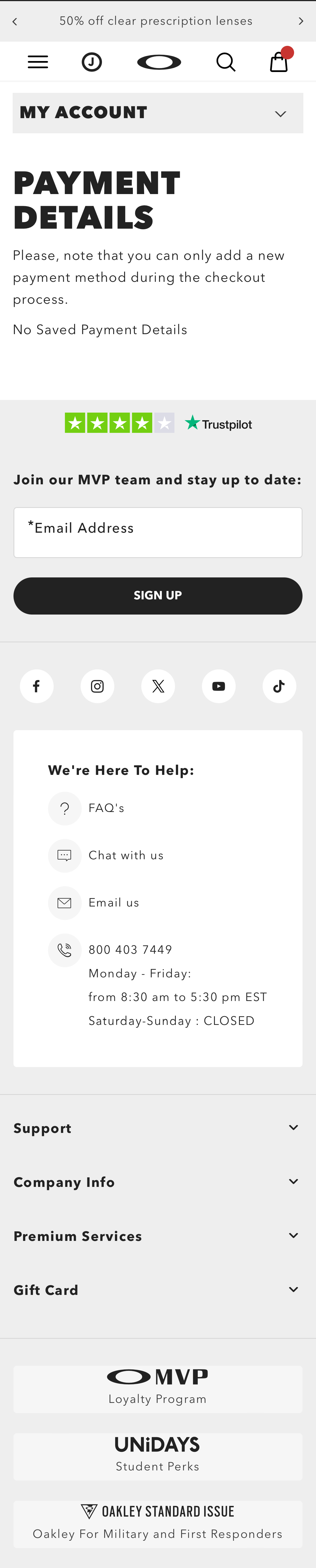 Mobile screenshot of Oakley