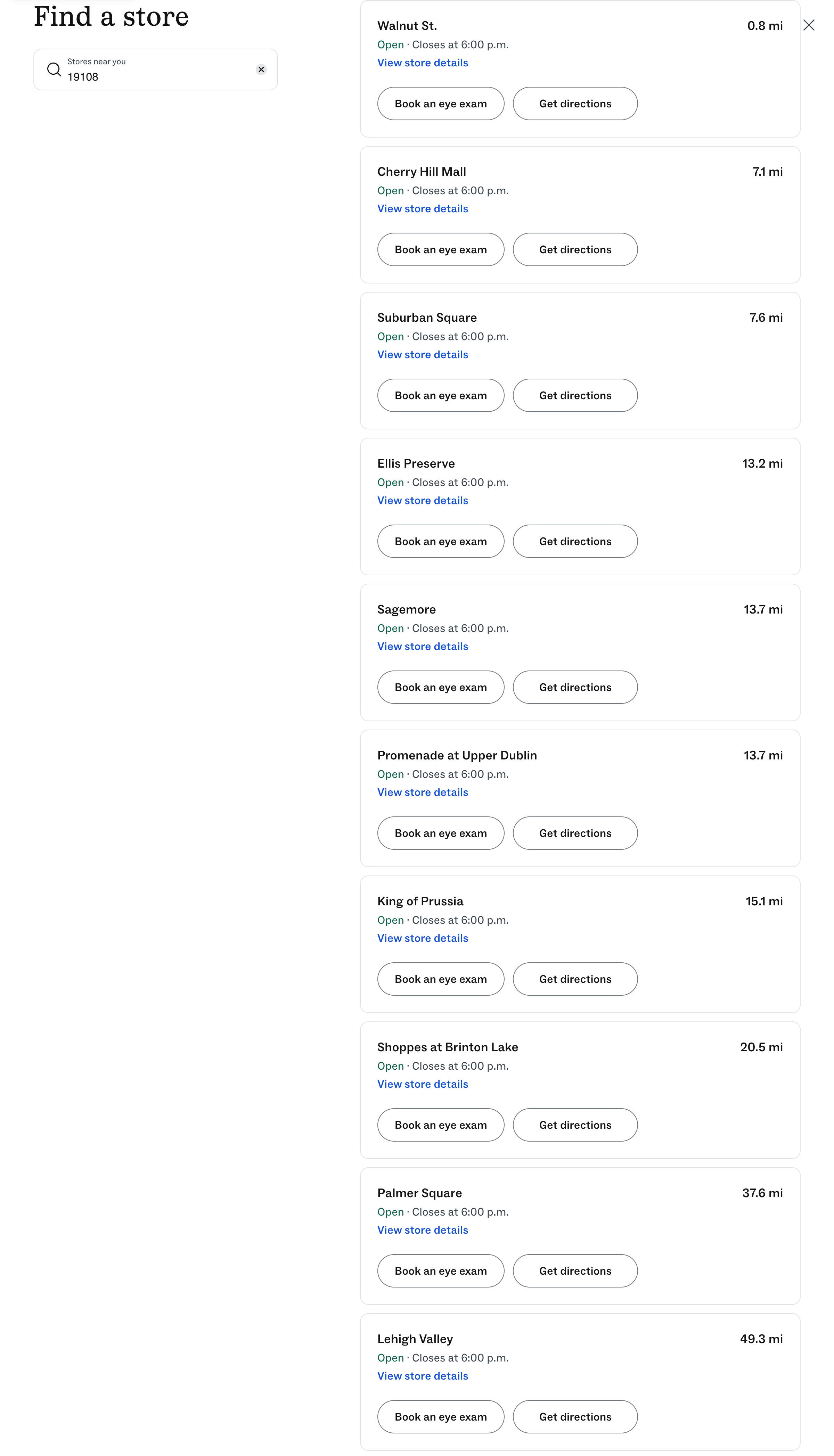 Desktop screenshot of Warby Parker