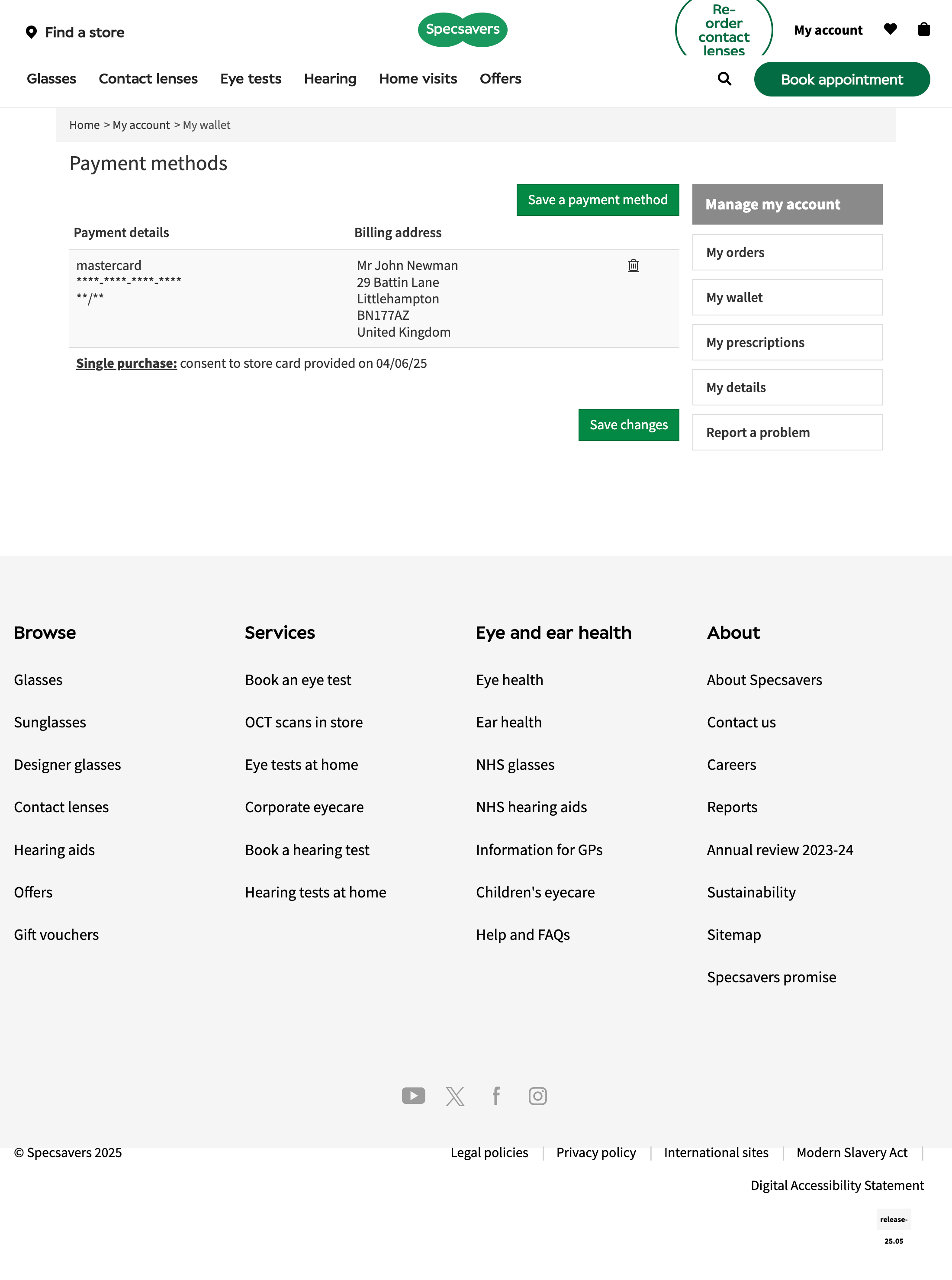 Desktop screenshot of Specsavers