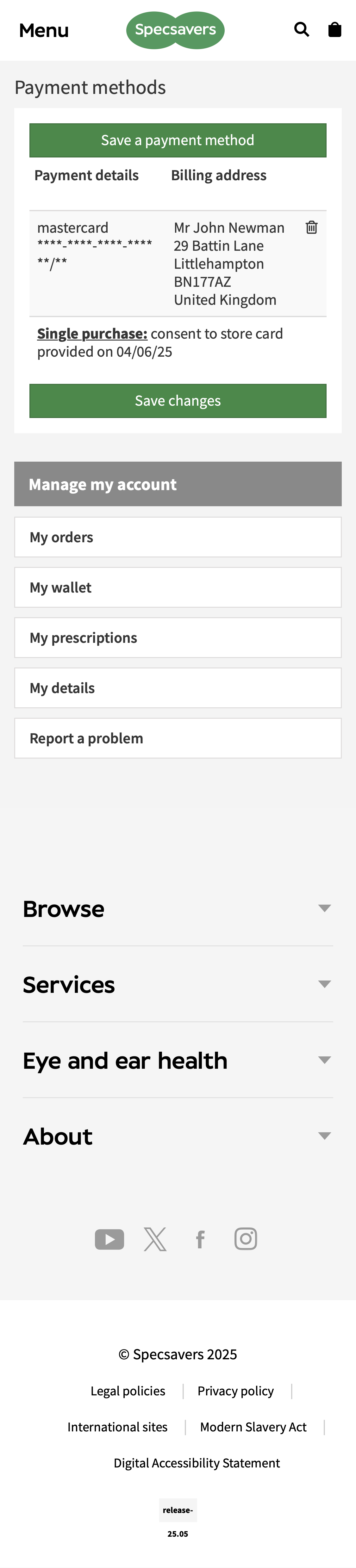 Mobile screenshot of Specsavers