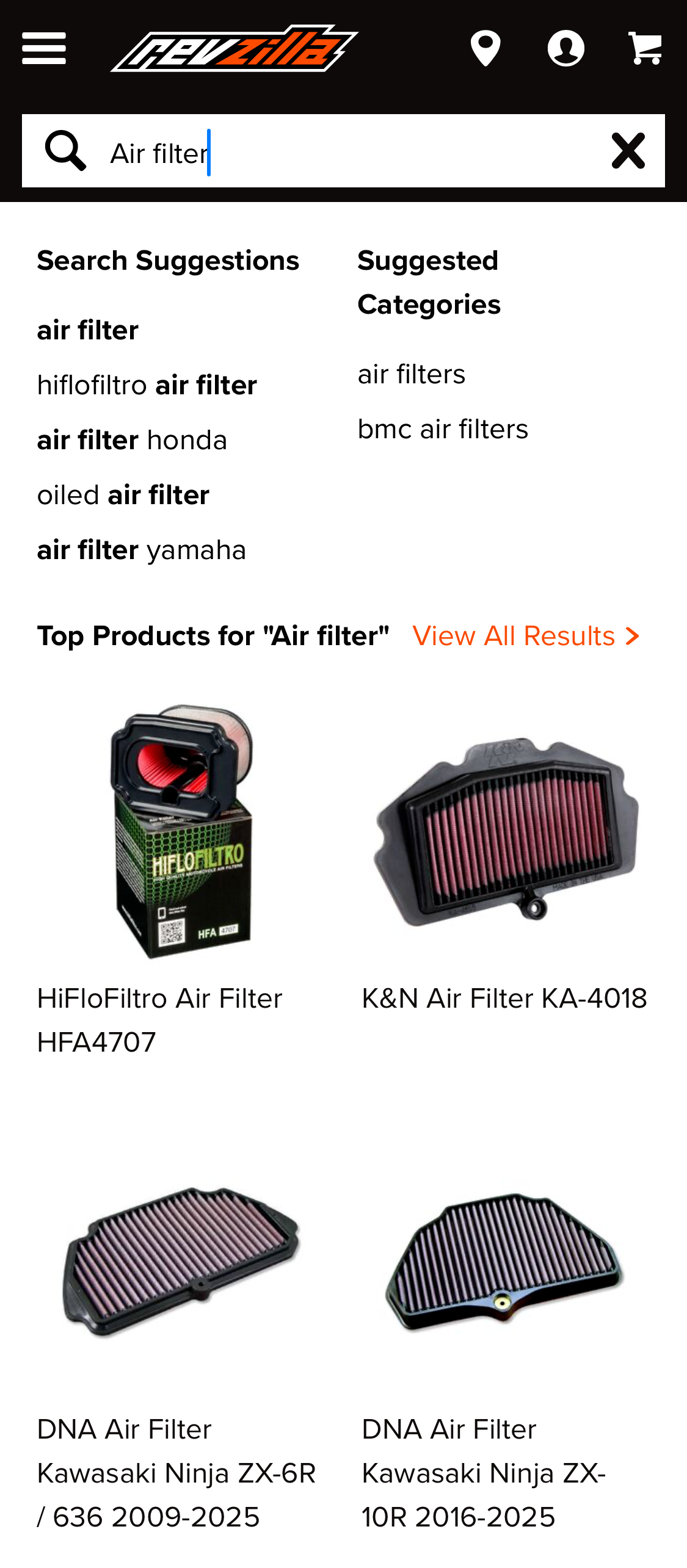 Mobile screenshot of RevZilla