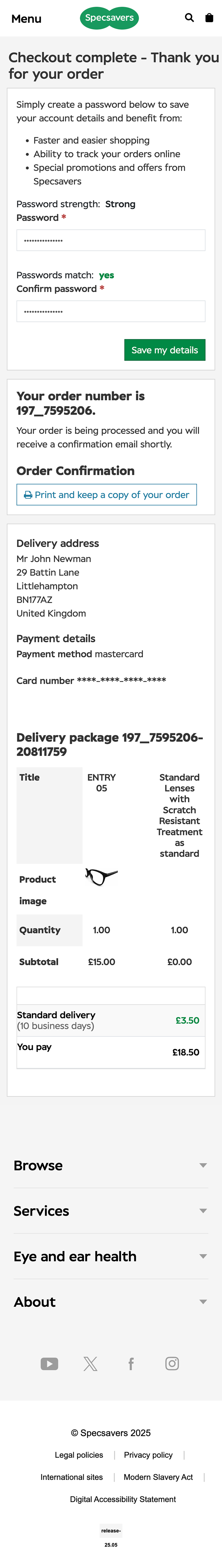 Mobile screenshot of Specsavers