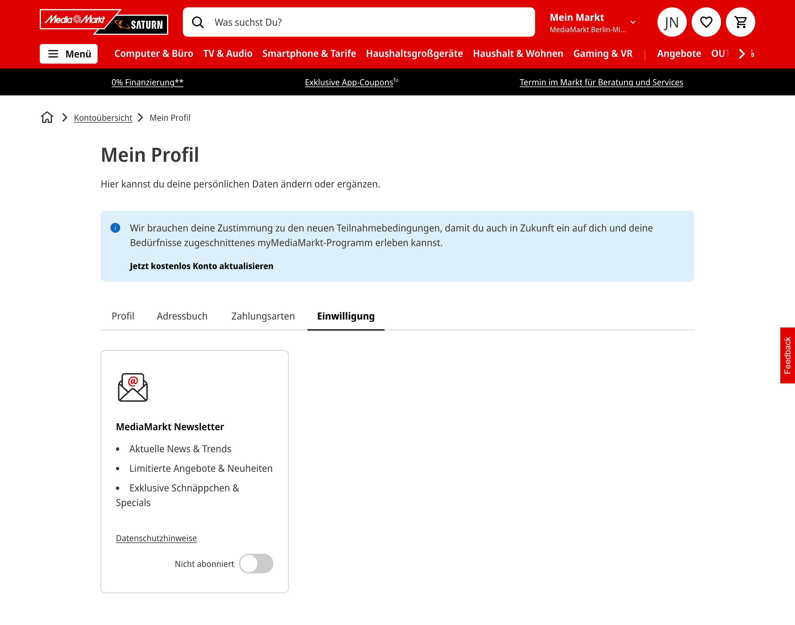 Desktop screenshot of MediaMarkt