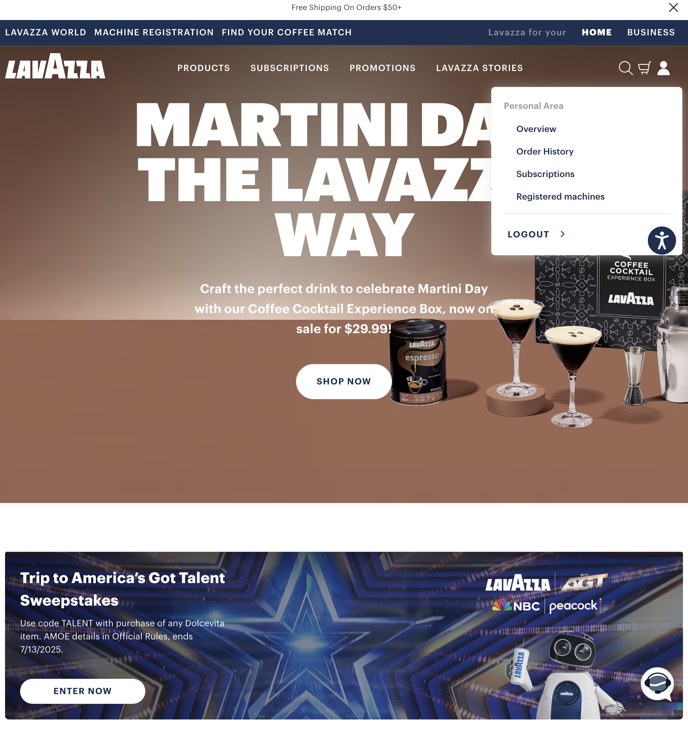 Desktop screenshot of Lavazza