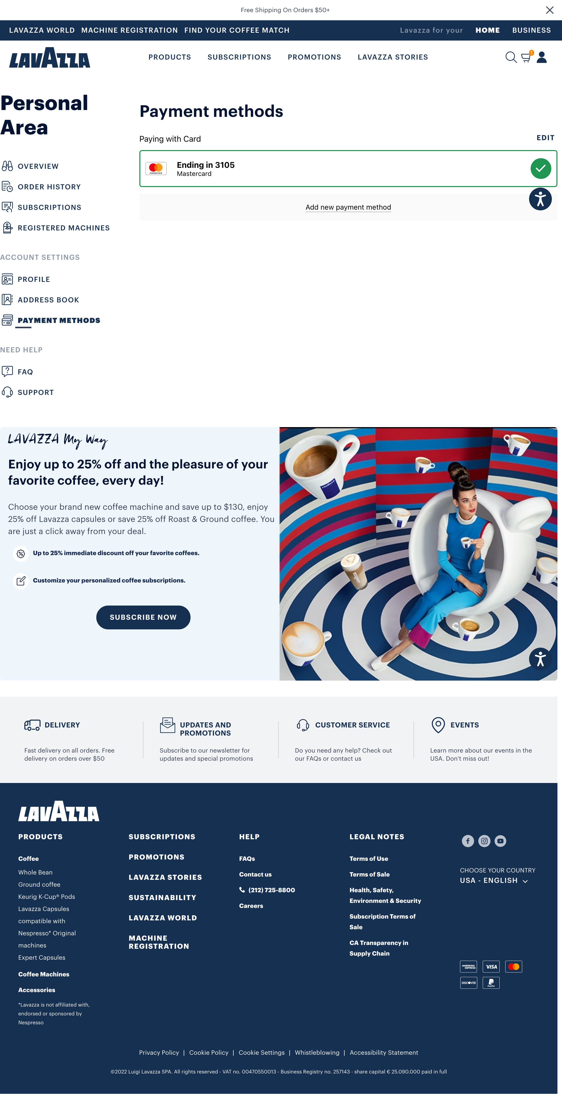 Desktop screenshot of Lavazza