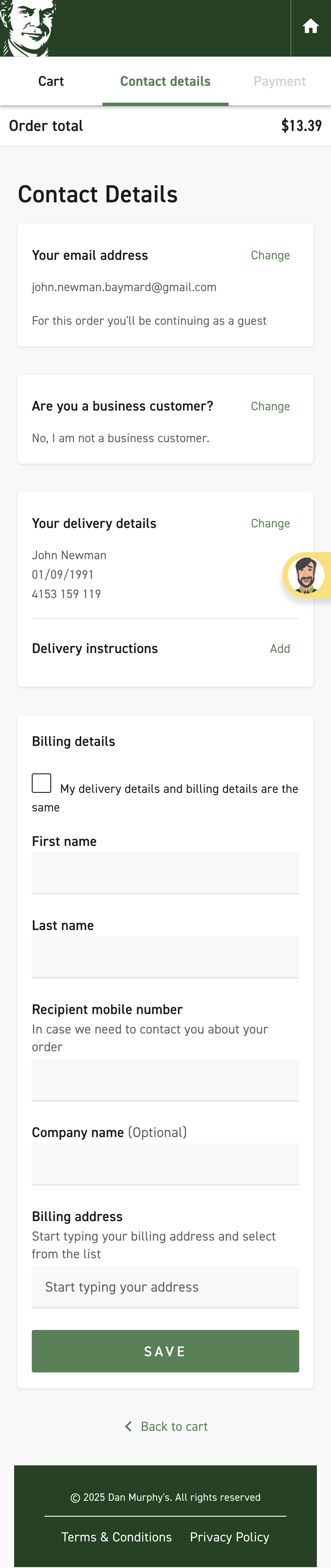 Mobile screenshot of Dan Murphy’s