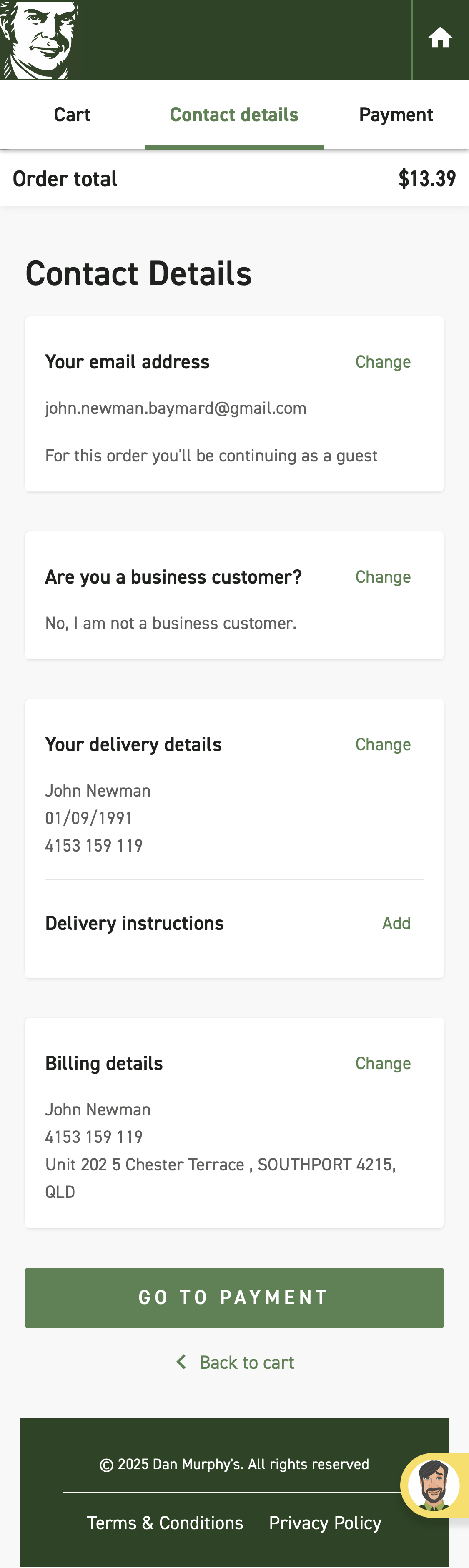 Mobile screenshot of Dan Murphy’s