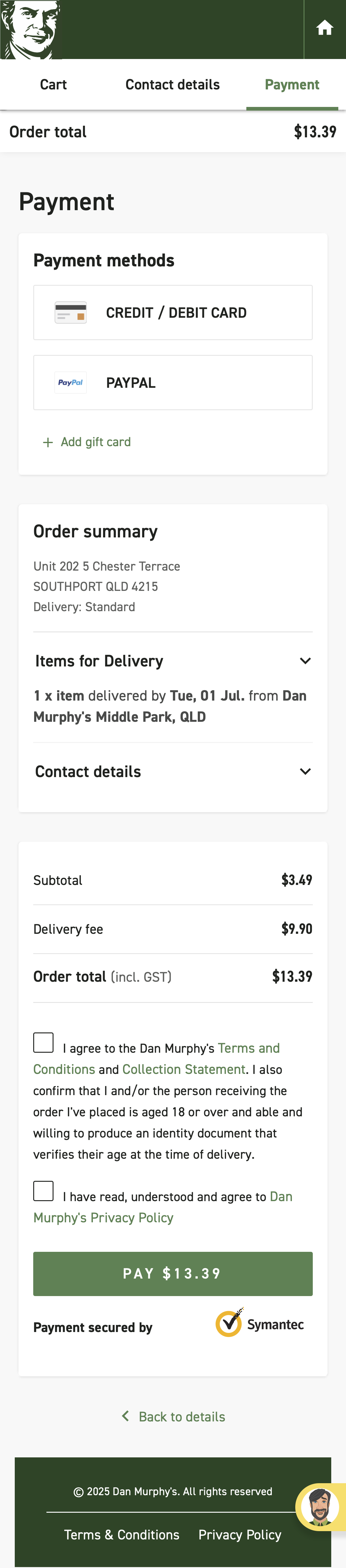 Mobile screenshot of Dan Murphy’s