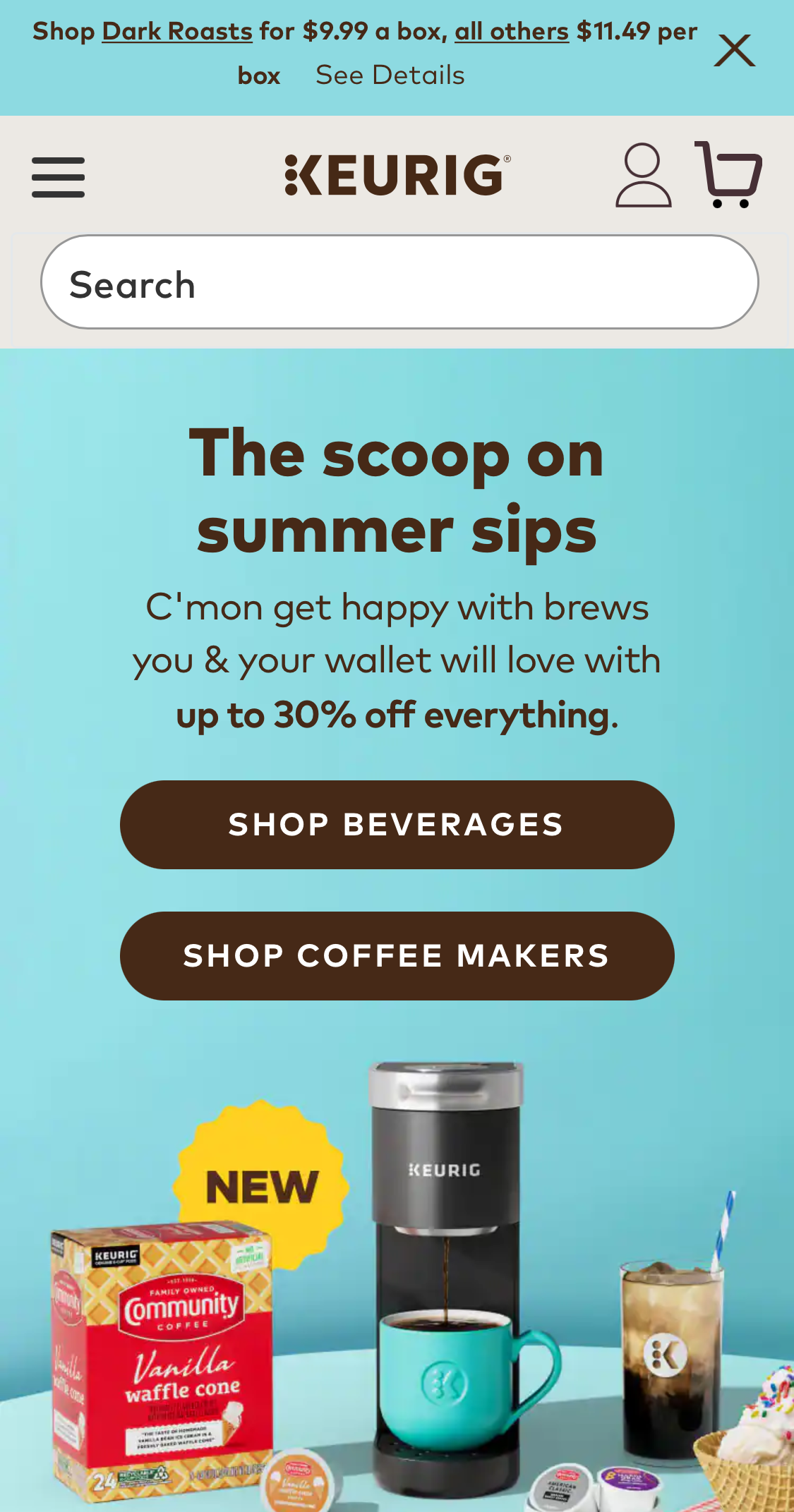 Mobile screenshot of Keurig