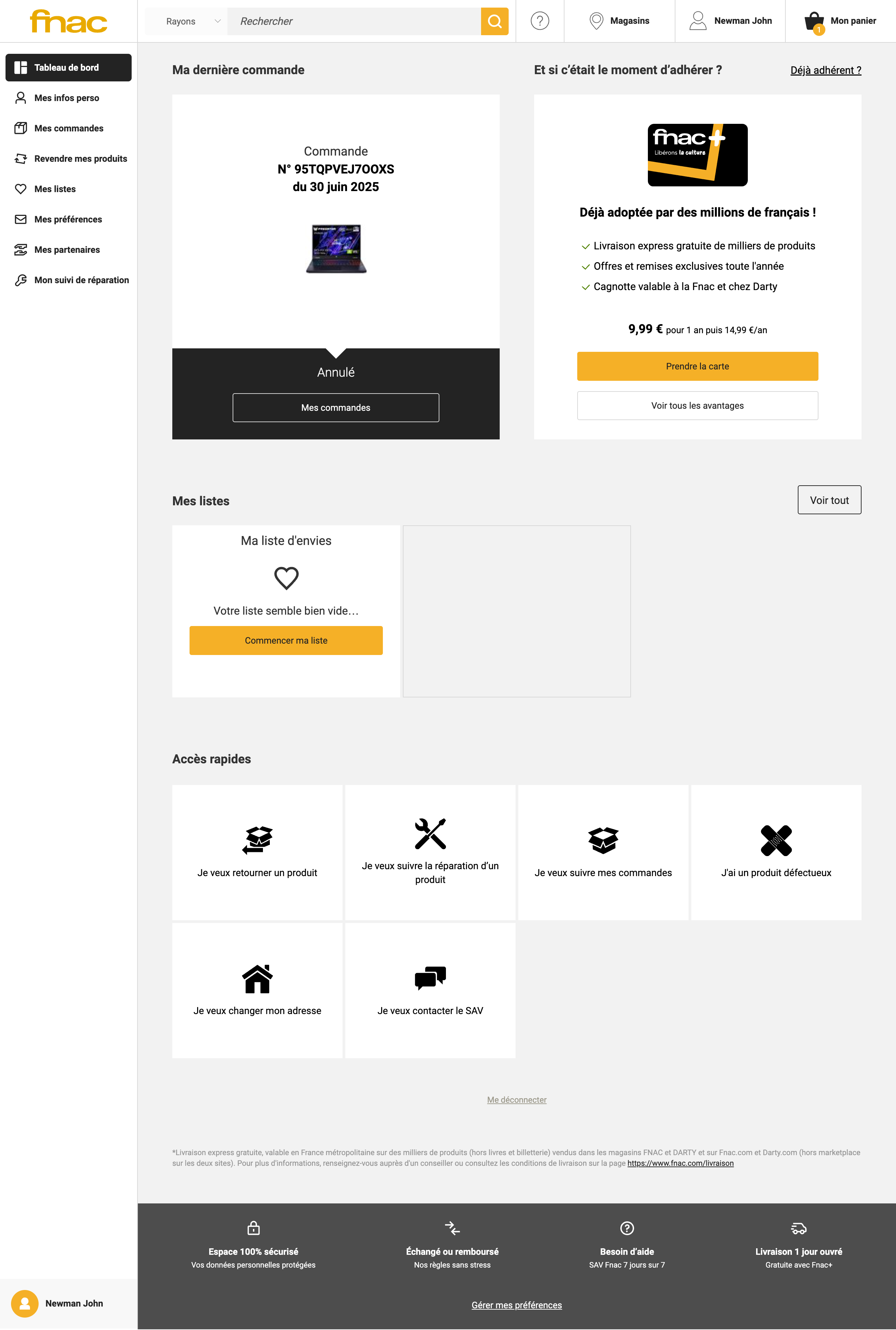 Desktop screenshot of Fnac