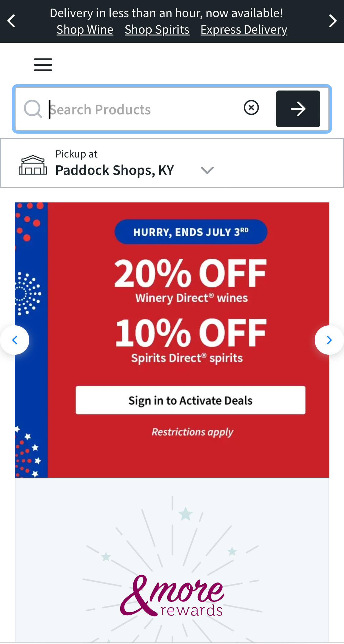 Mobile screenshot of Total Wine & More