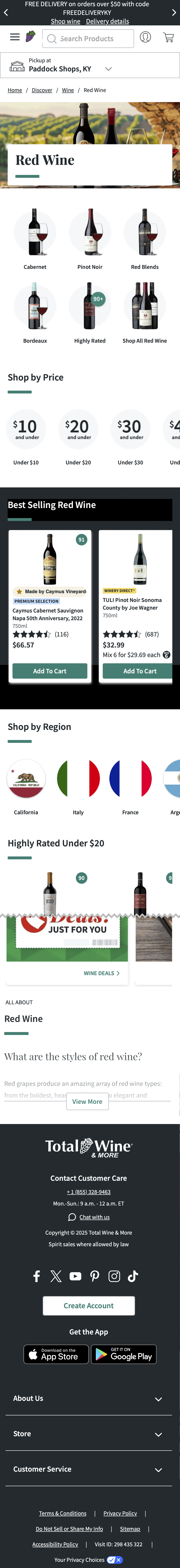 Mobile screenshot of Total Wine & More
