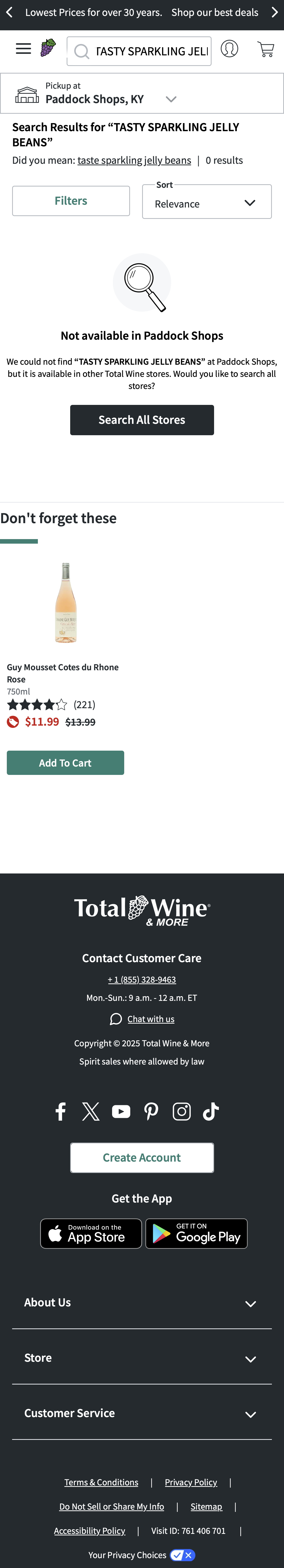 Mobile screenshot of Total Wine & More