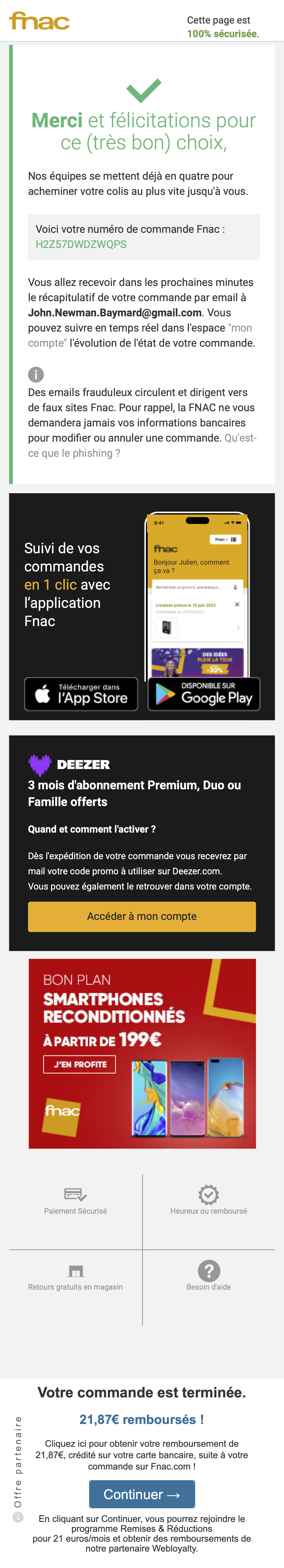 Mobile screenshot of Fnac