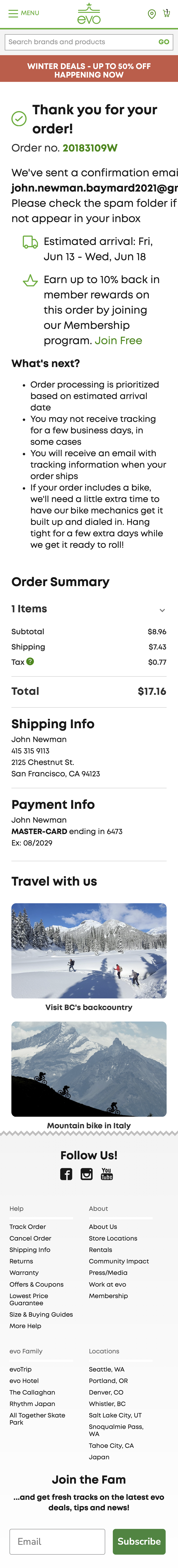 Mobile screenshot of Evo