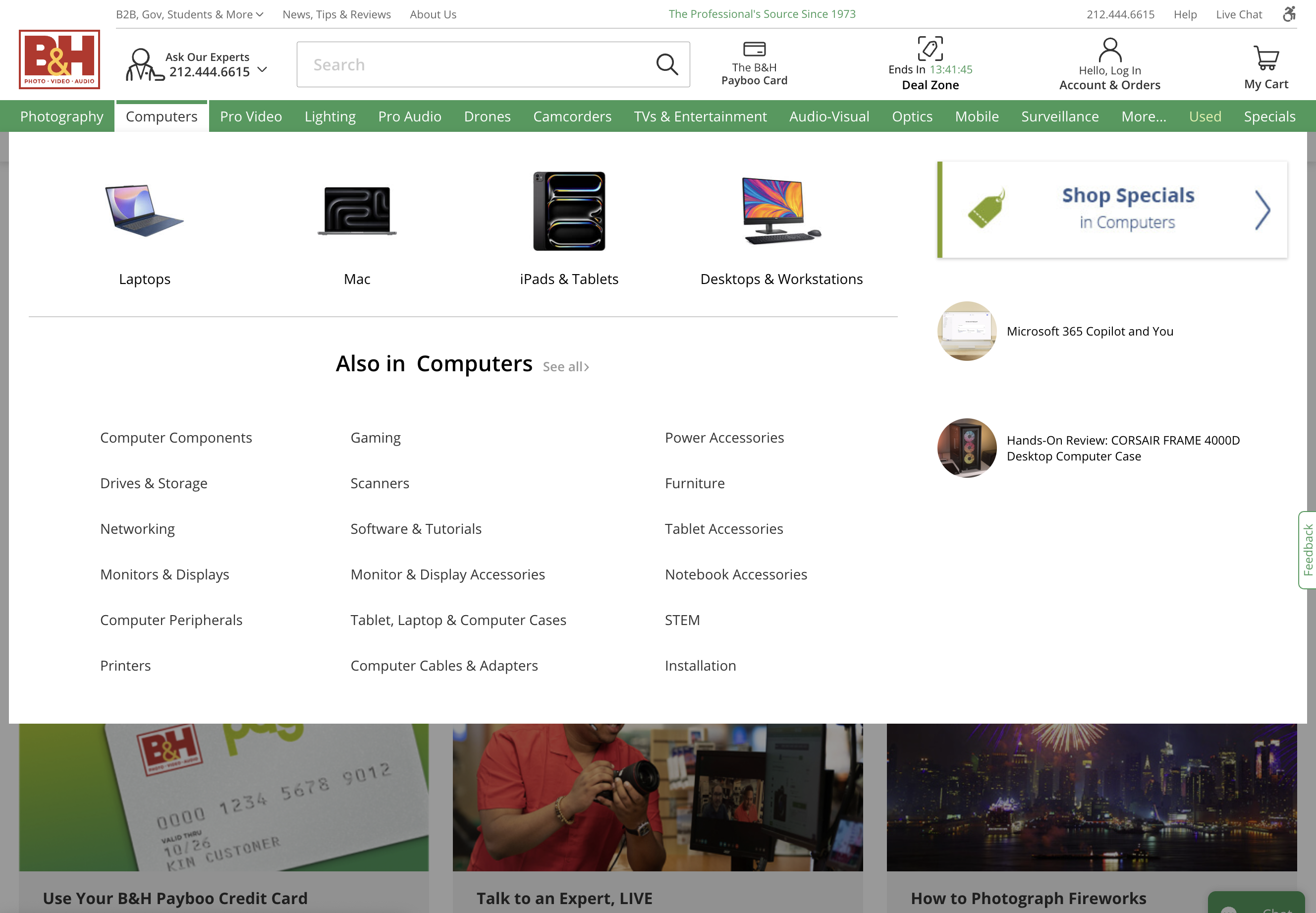 Desktop screenshot of B&H Photo