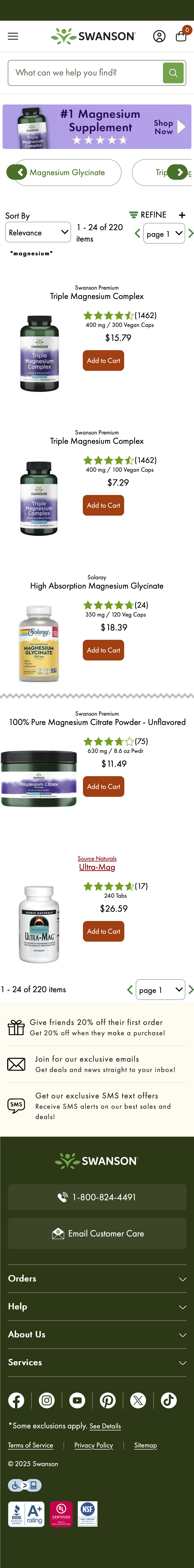 Mobile screenshot of Swanson Vitamins