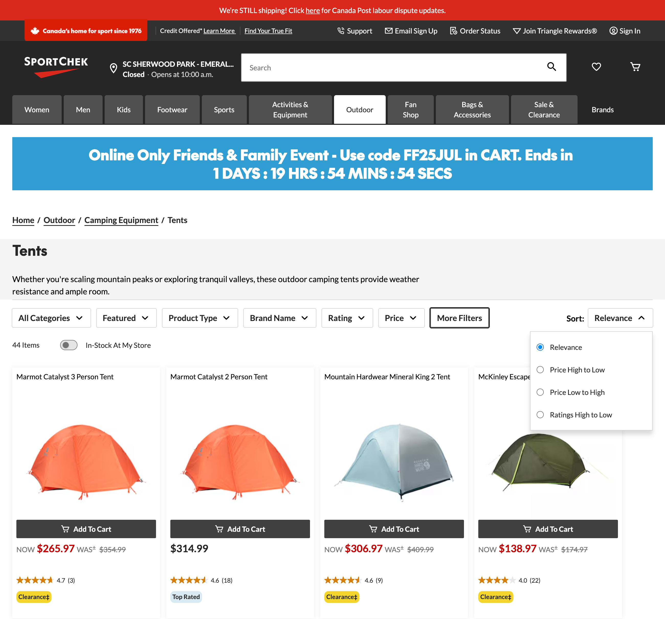 Desktop screenshot of SportChek